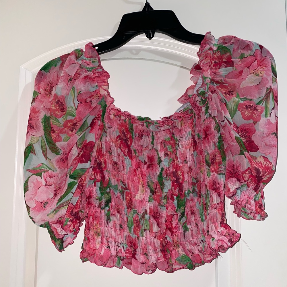 STRETCHY PRINT TOP - Picture 3 of 5